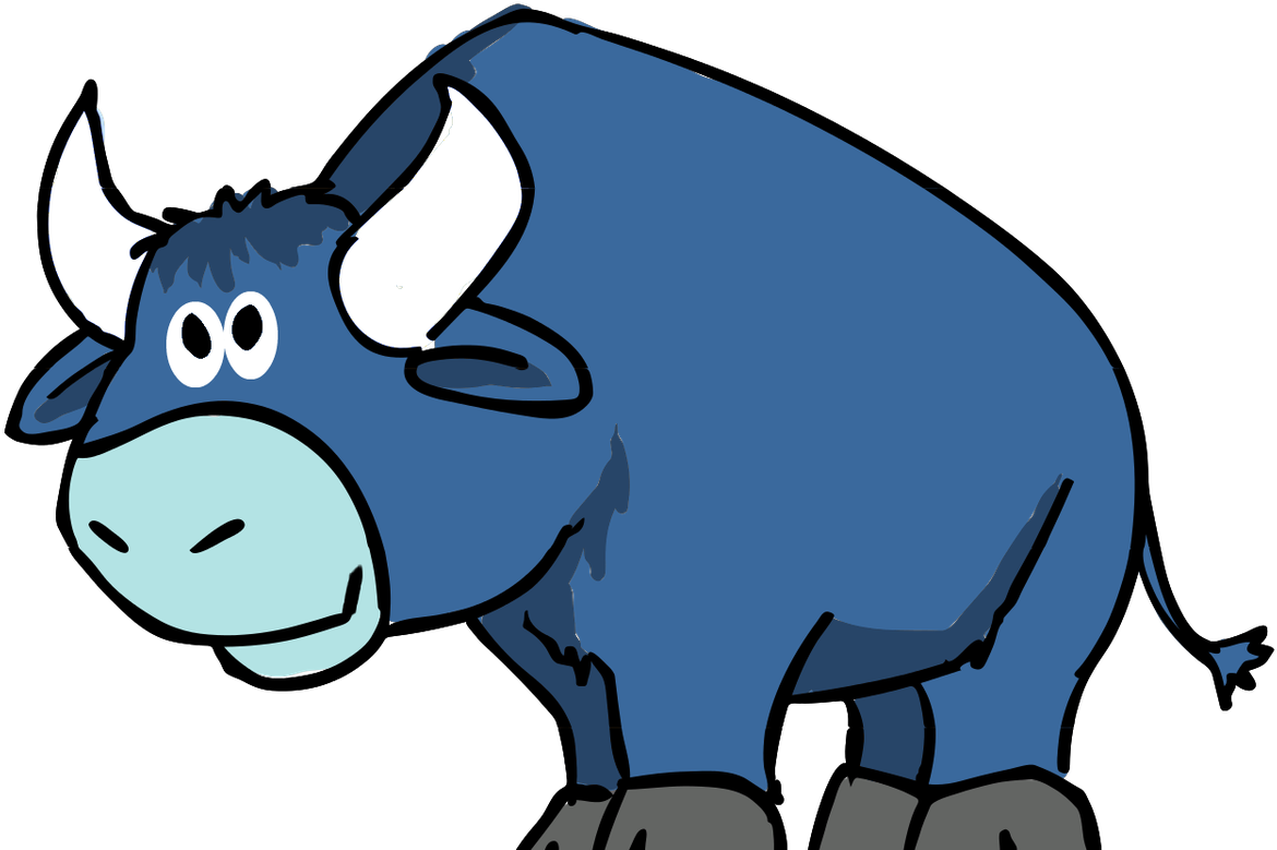 Bulls Basketball Clipart Clip Transparent Blue Bull - Bull Clip Art - Png Download (1200x800), Png Download