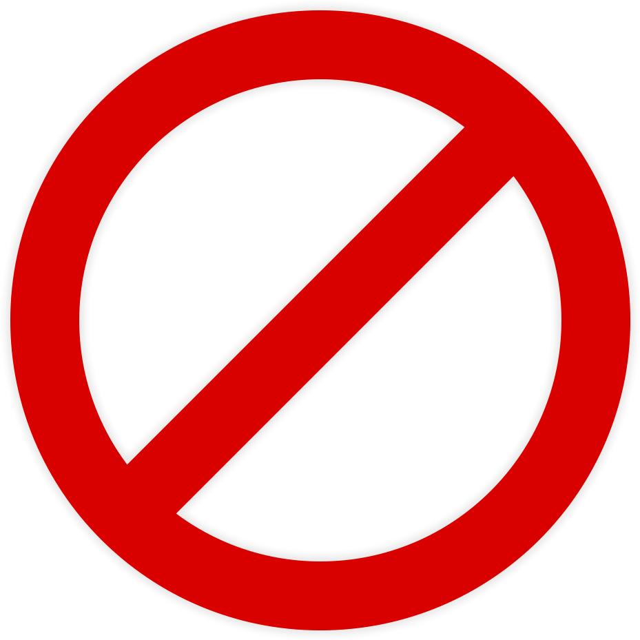 No Symbol Slash Clip Art - Prohibited Clipart - Png Download (960x960), Png Download