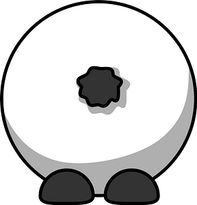 Cartoon Sheep Back Clipart - Easy Cute Cow Drawing - Png Download (288x300), Png Download