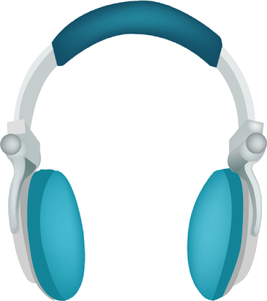 Free Clip Art - Blue Headphones Clip Art - Png Download (534x601), Png Download