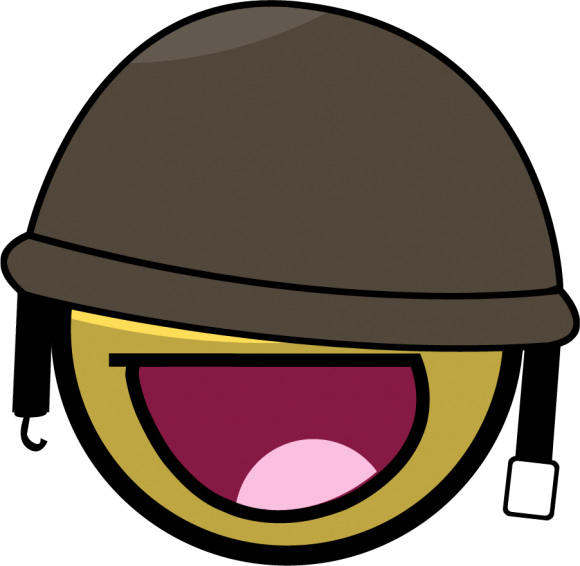 Transparent Soldier Helmet Clipart - Awesome Smiley Face - Png Download (580x566), Png Download