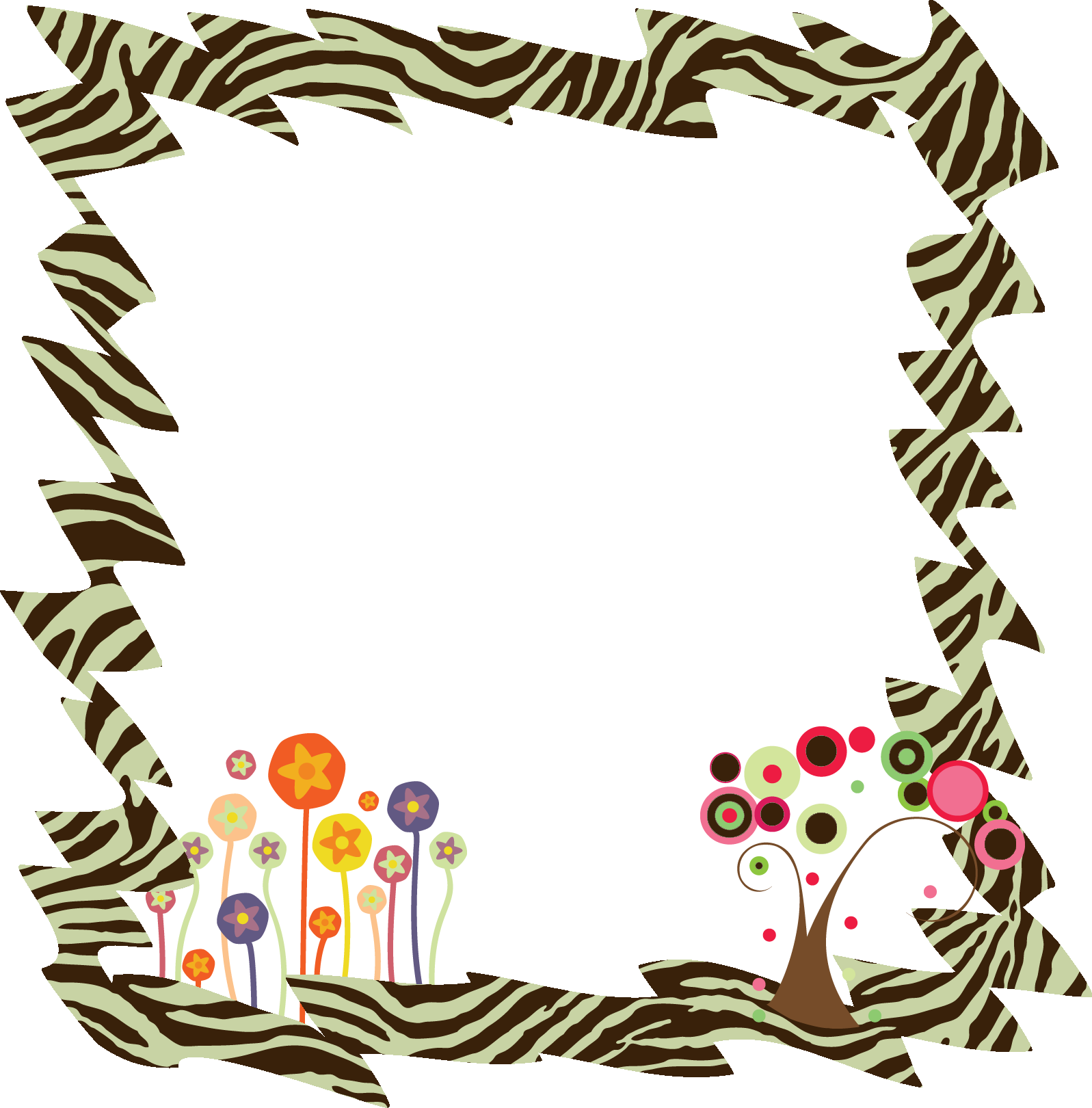 Frame Animal Print Clipart (1597x1620), Png Download