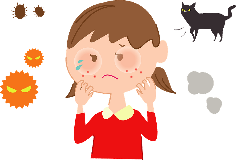 Allergie Little Girl Clipart - Allergy - Png Download (800x543), Png Download