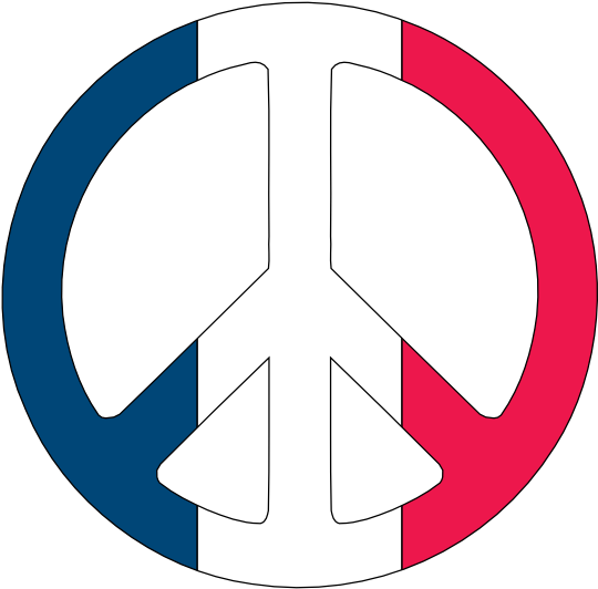 Pix For French Symbols Clip Art - French Flag Peace Sign - Png Download (555x639), Png Download