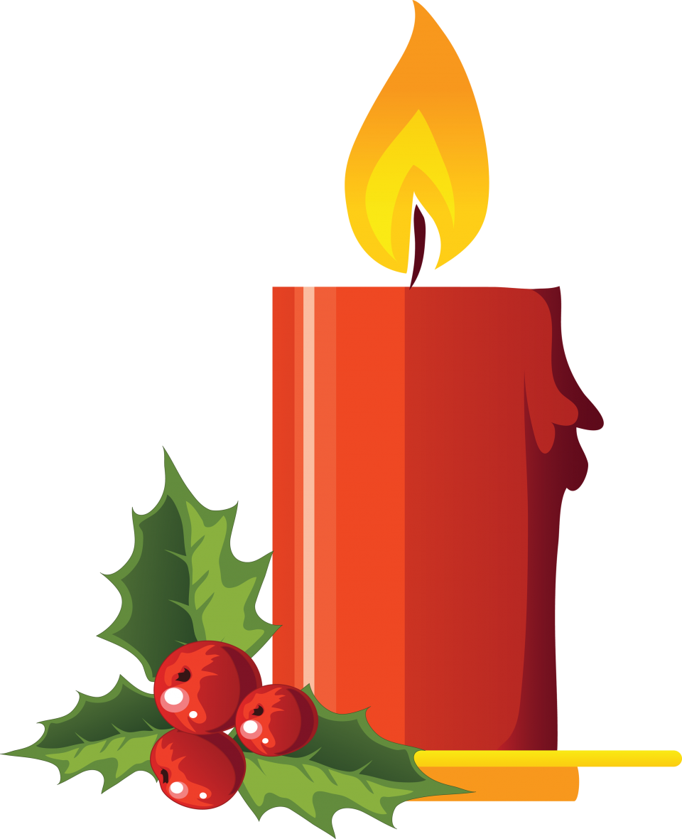Large Christmas Candle With Mistletoe Png Image - Christmas Decor Clipart Png Transparent Png (960x1180), Png Download
