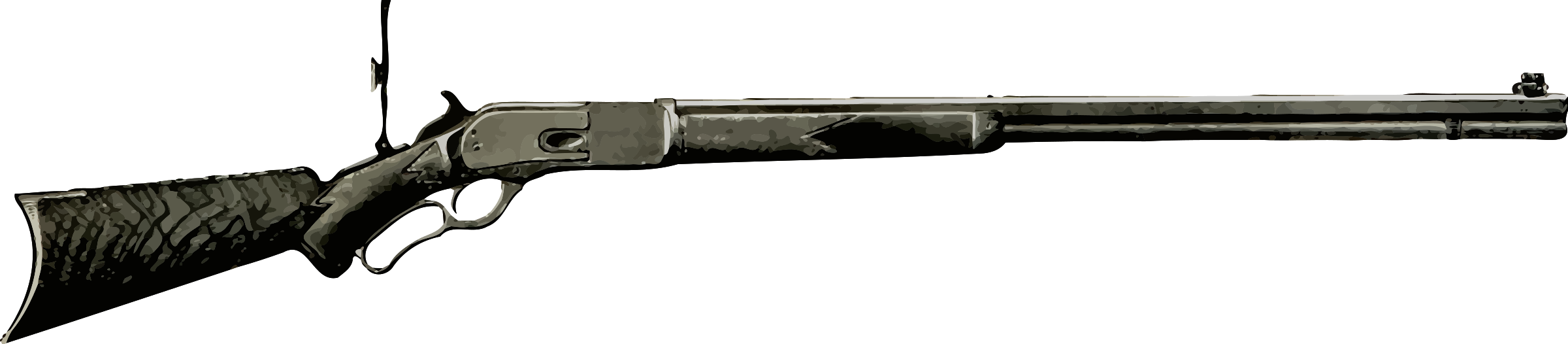 Musket Vector Clip Art - Winchester Clipart - Png Download (2400x526), Png Download