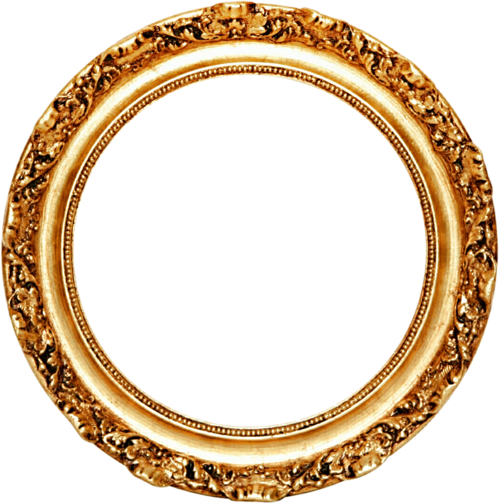 Picture Frame Mirror Circle Gold Leaf - Round Gold Frame Png Clipart (1024x1039), Png Download