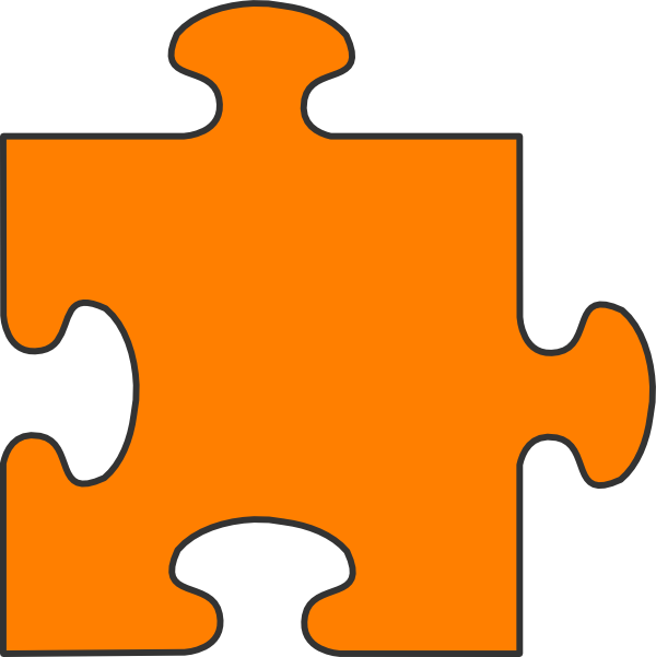 Jigsaw Puzzle Clip Art - Orange Puzzle Piece Clipart - Png Download (600x601), Png Download