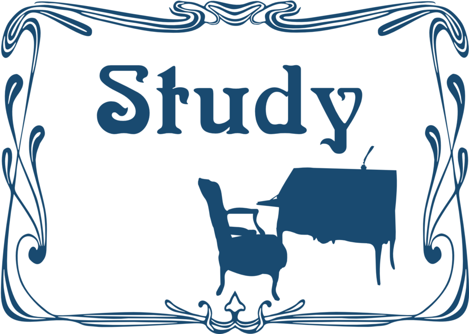 Study Room Door Sign Clipart (958x650), Png Download
