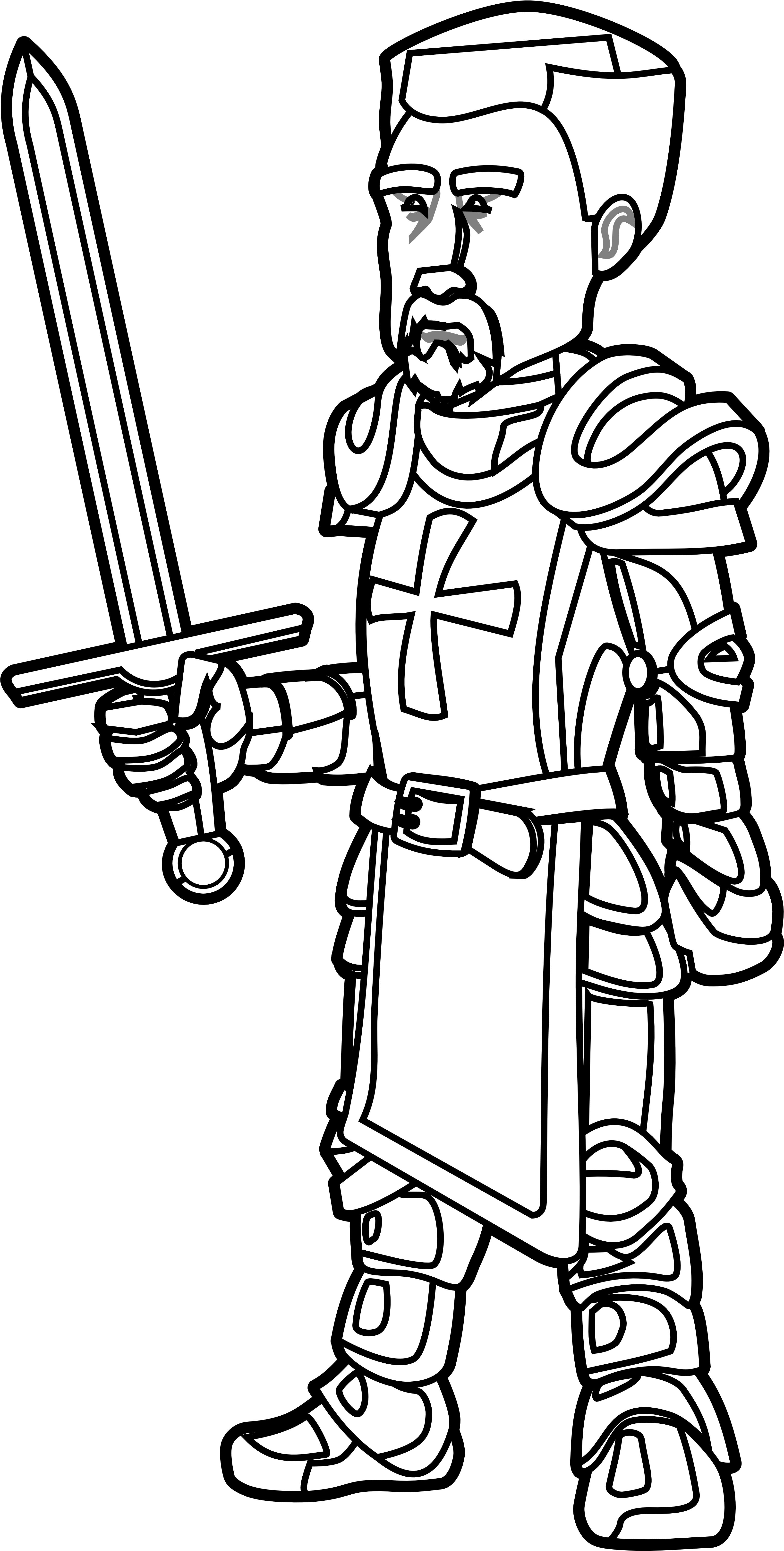Knight - Shield - Clipart - Knights Clipart Black And White - Png Download (3333x6617), Png Download