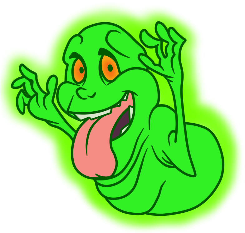 Transparent Happy Marshmallow Clipart - Slimer Cartoon Png (785x745), Png Download