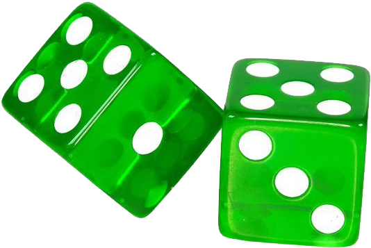 Dice Set Seconds Gambling - Green Dice Transparent Clipart - Png Download (800x562), Png Download