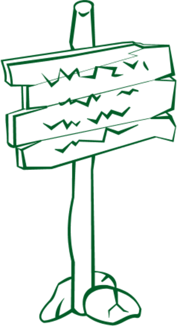 Wooden Post Sign - Sign Post Clip Art - Png Download (600x1104), Png Download