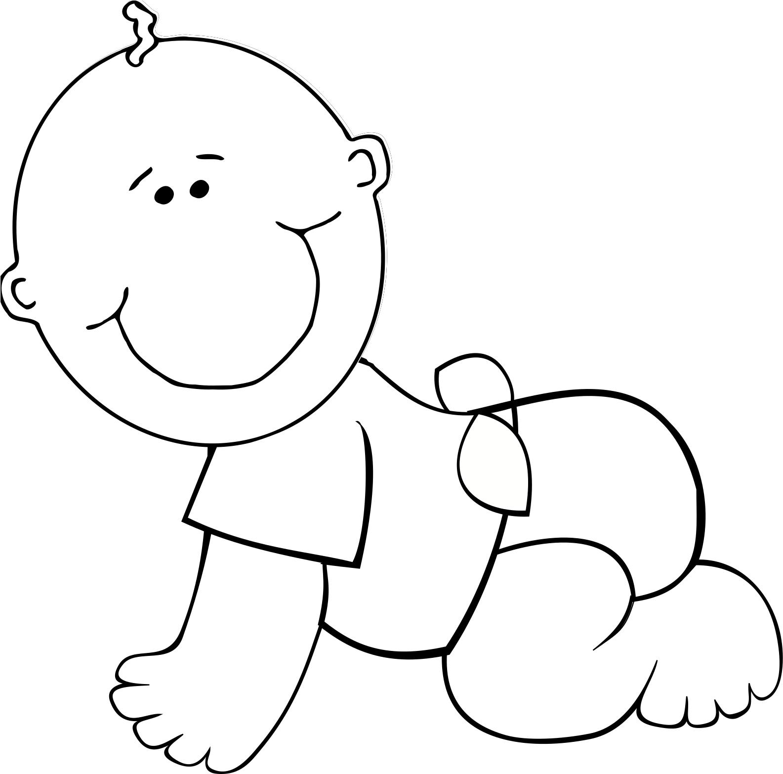 Baby Boy Clipart Black And White - Png Download (1600x1600), Png Download