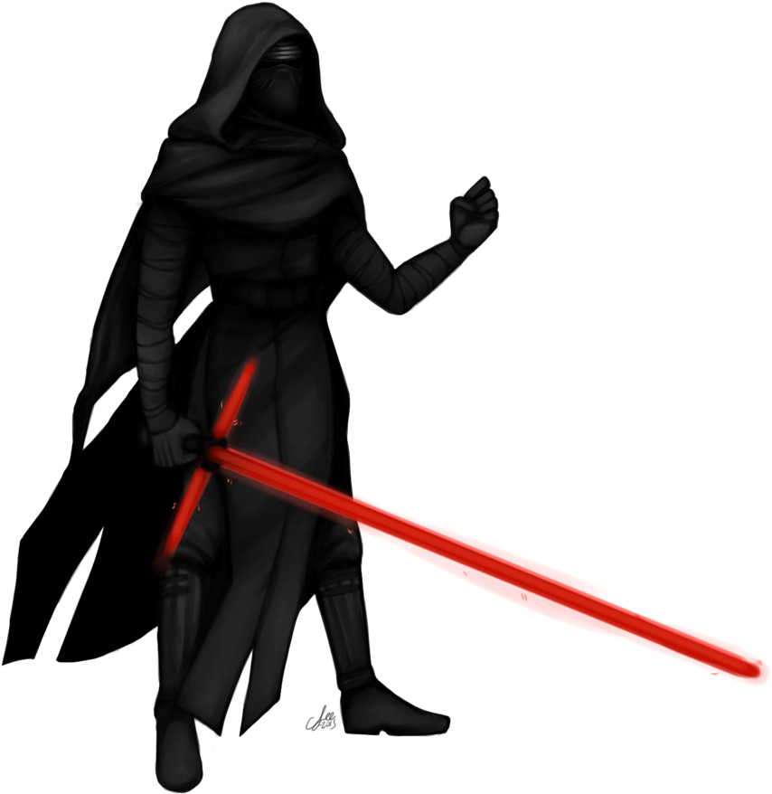 Kylo Ren Rey Character Clip Art - Star Wars Kylo Ren Silhouette - Png Download (894x893), Png Download