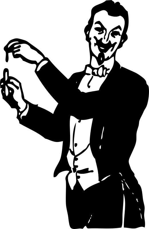 Magician Doing A Trick - Magician Cartoon Clipart (521x800), Png Download