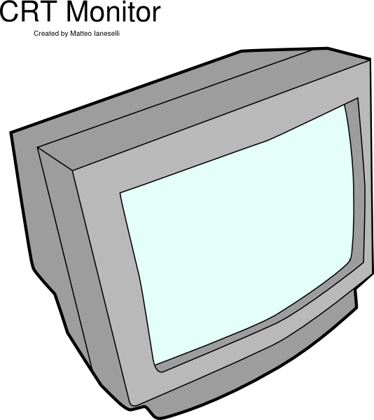 Television Clipart Crt Tv - Draw A Crt Monitor - Png Download (534x599), Png Download