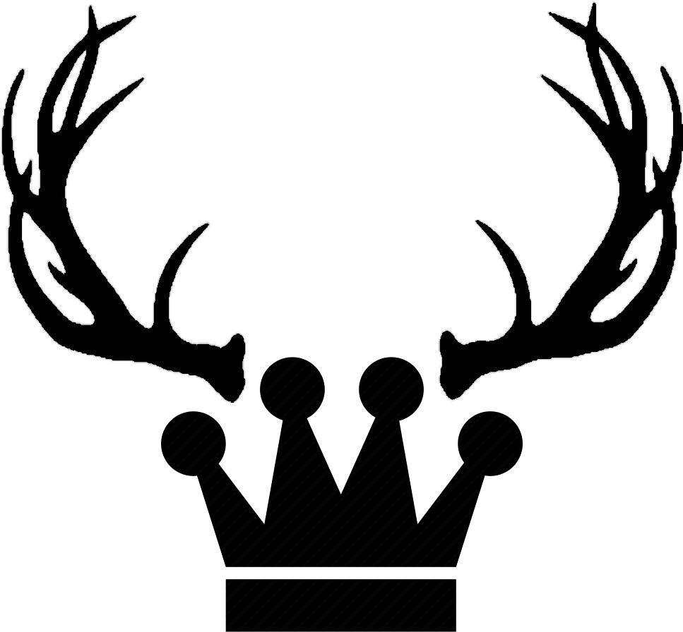 King Png Tumblr Clipart Free Library - Deer Antlers Clipart Black And White Transparent Png (1000x1000), Png Download