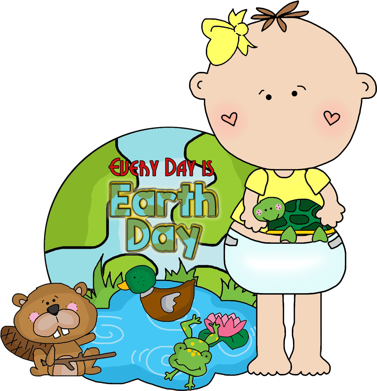 Baby Face Earth Day Clip Art Recycle Love The Earth - Clip Art - Png Download (1295x1344), Png Download