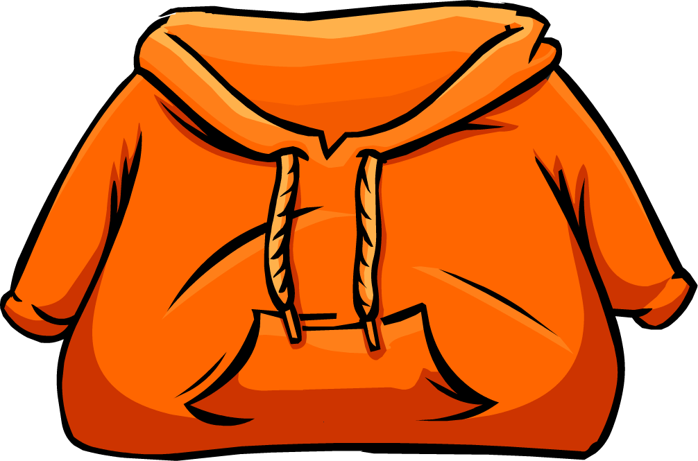 Orange Club Penguin Rewritten - Club Penguin Black Hoodie Clipart (1006x665), Png Download