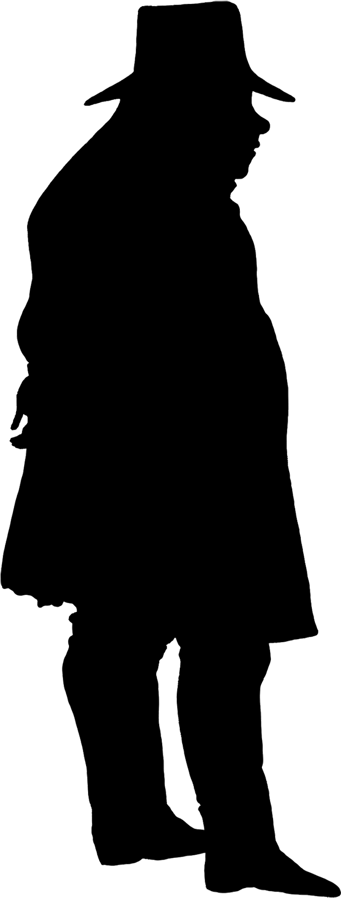 Victorian - Victorian Man Silhouette Clipart (886x1988), Png Download