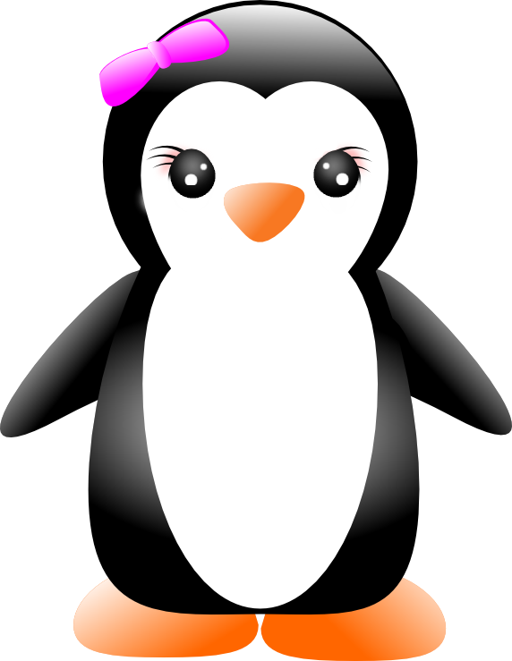 Codes For Insertion - Cartoon Penguin With Bow Clipart (572x739), Png Download