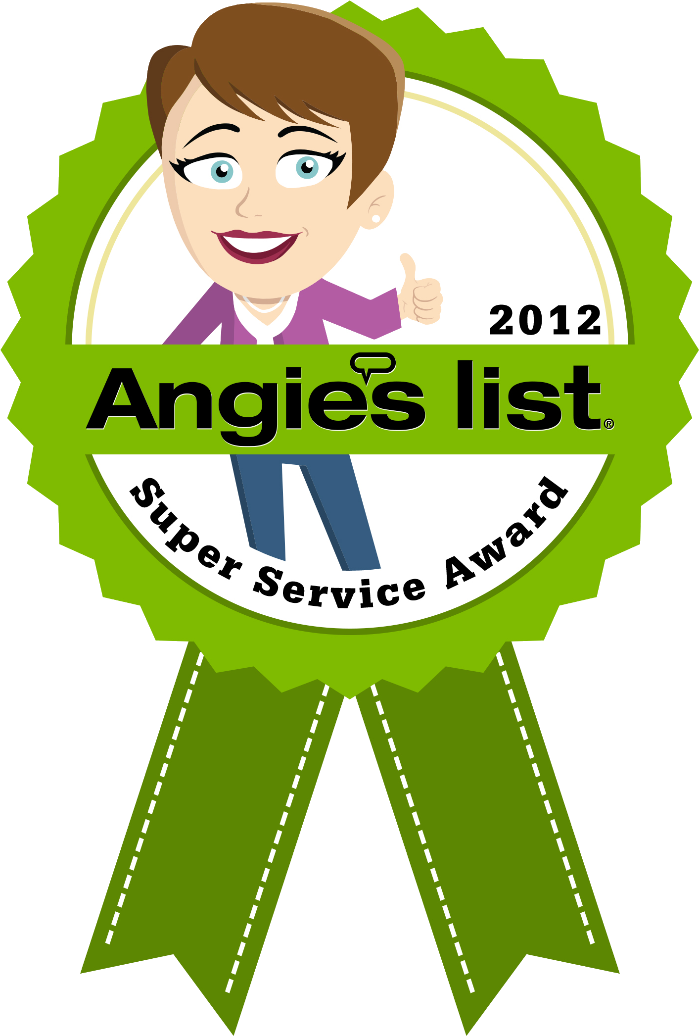2011 Angie's List Award Winner 2012 Angie's List Award - Angie's List Super Service Award 2012 Clipart (1590x2200), Png Download
