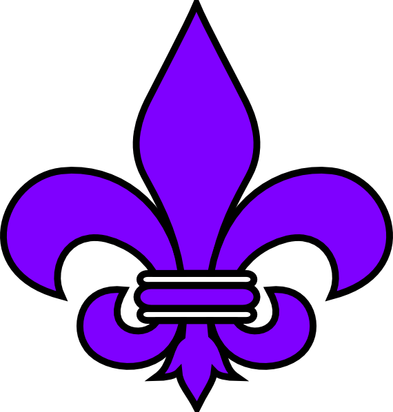 Purple Fleur De Lis Clip Art - Fleur De Lis Red Blue - Png Download (570x598), Png Download