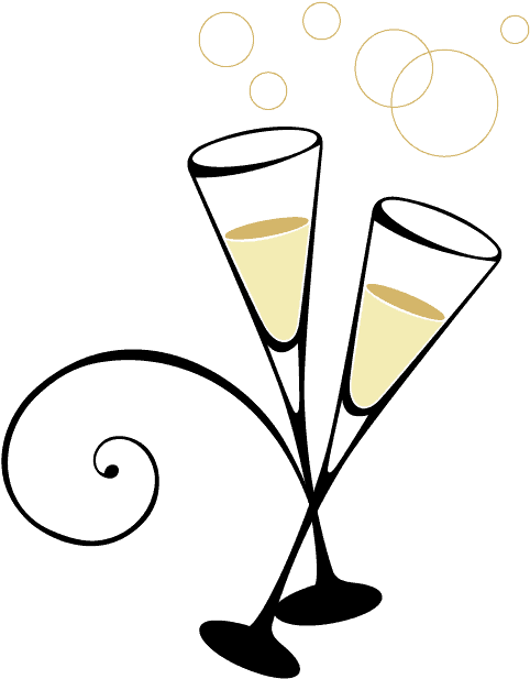 New Year's Eve - New Years Eve Champagne Glasses Transparent Clipart (750x667), Png Download