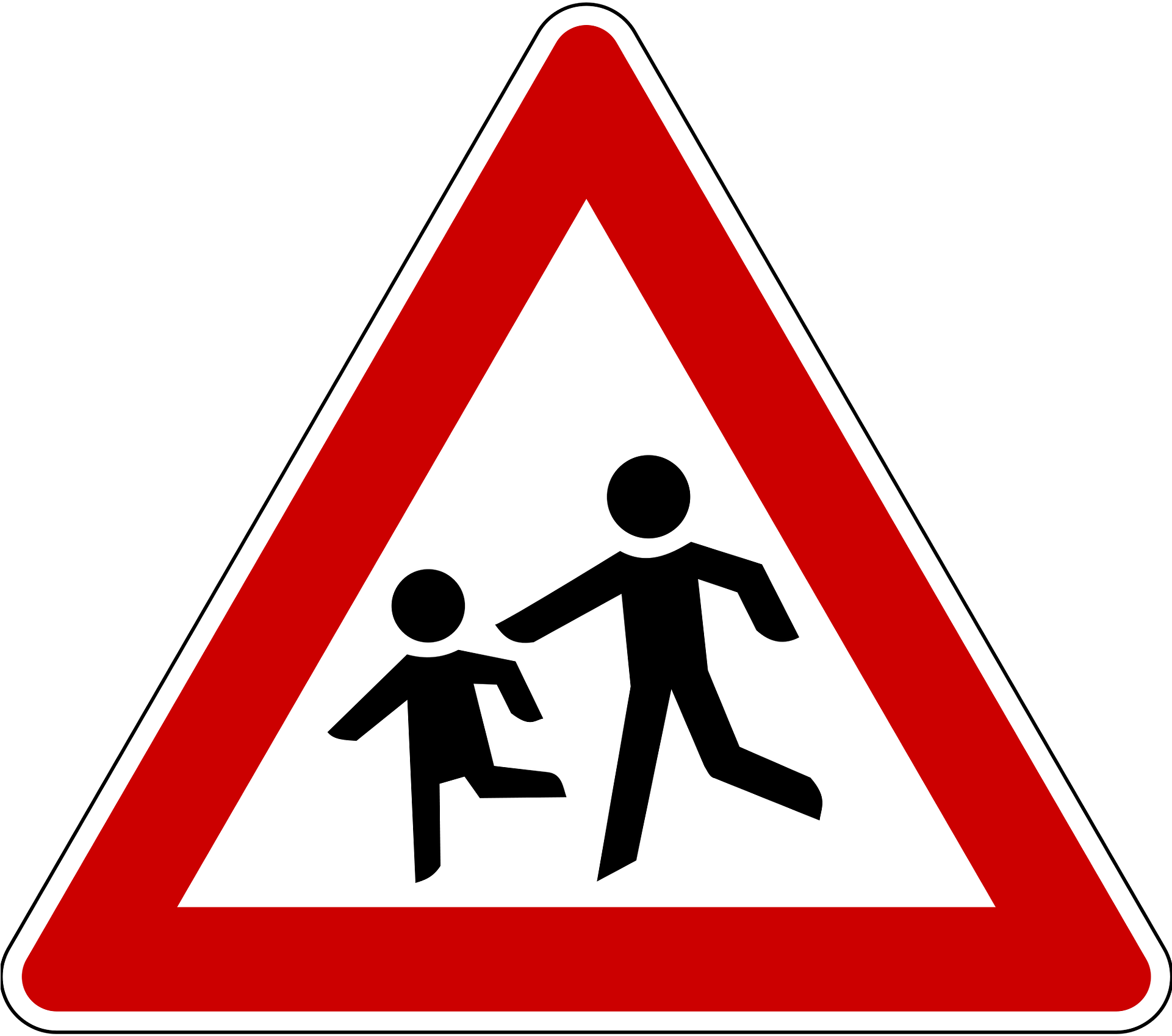 School Crossing Road Sign Clipart (1920x1713), Png Download