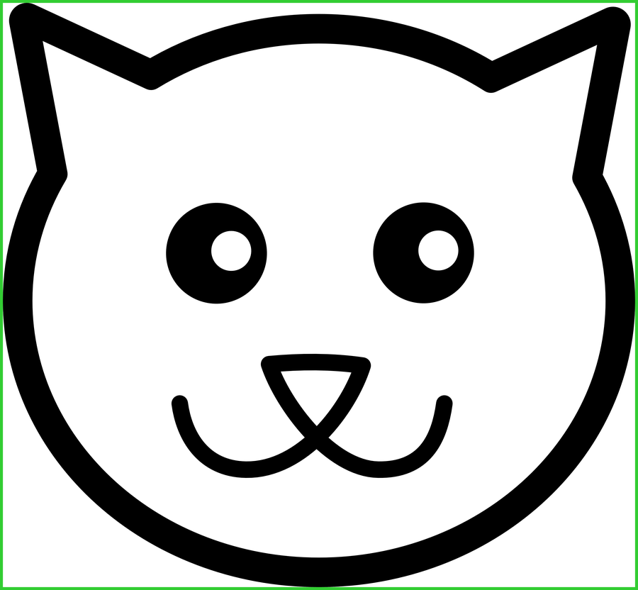 Marvelous Cat And Dog Black White Clipart Of Face Cartoon - Cat Face Cartoon Drawing - Png Download (900x832), Png Download