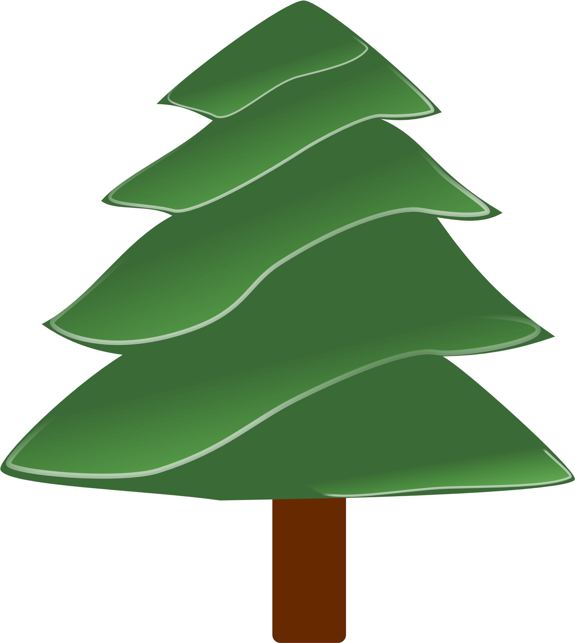 Simple Evergreen With Highlights Christmas Coloring - Christmas Tree Oval Ornament Clipart (1979x2799), Png Download