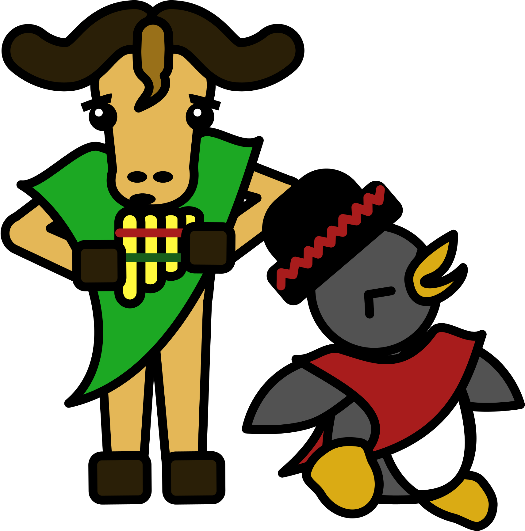 [bolivian Gnu Playing The Flute And Tux Dancing] - Clip Art - Png Download (1997x2017), Png Download
