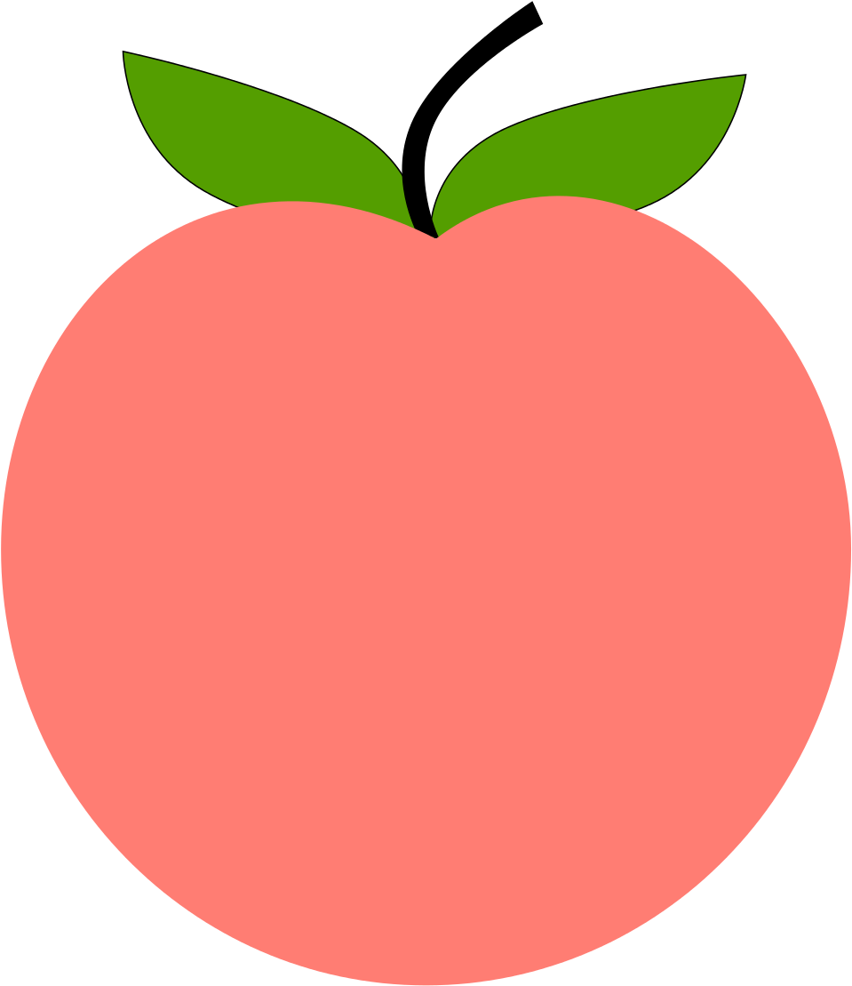 Tux Paint Peach - Peach Svg Clipart (724x1024), Png Download