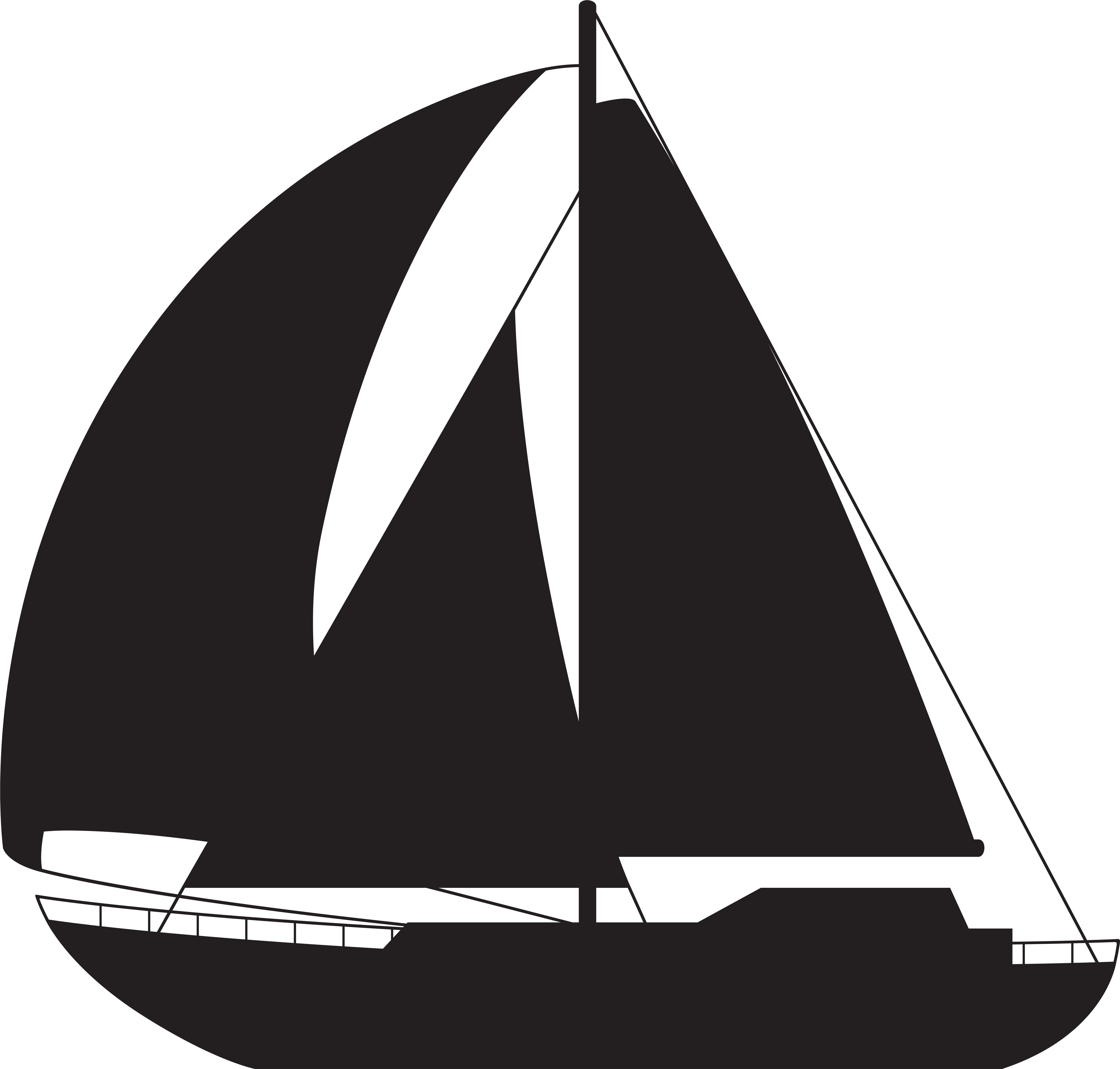Sailboat Silhouette Png Clip Art Imageu200b Gallery Transparent Png (8000x7636), Png Download