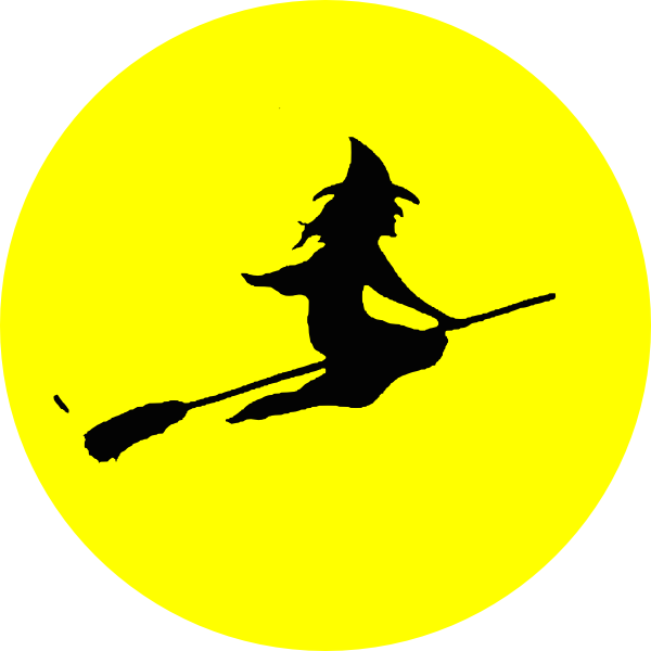 Witch Flying Clip Art - Cartoon Witch On Broom - Png Download (600x600), Png Download