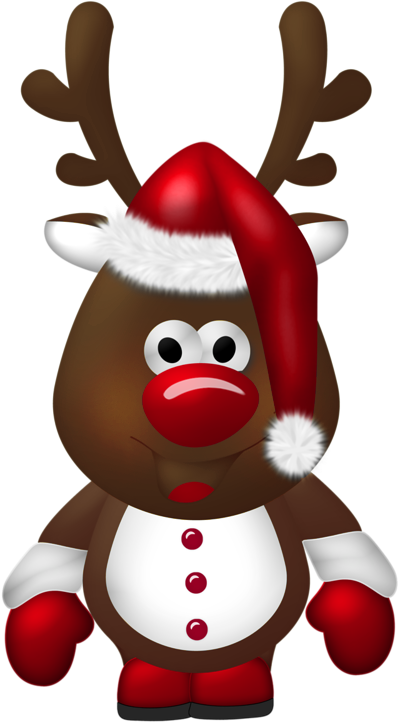 Reindeer Santa Claus Christmas Clip Art - Transparent Cute Christmas Clip Art - Png Download (490x754), Png Download