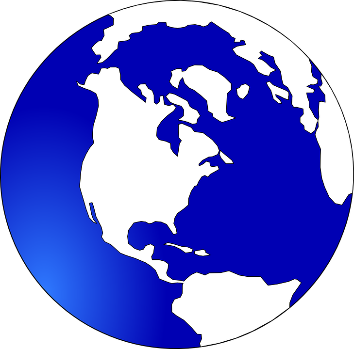 Transparent White Globe Png - Globe Clipart Blue And White (600x592), Png Download