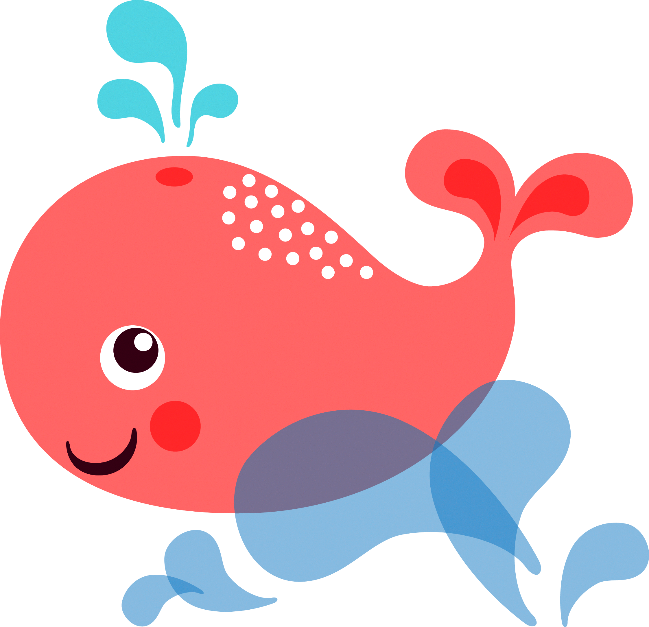 Sperm Whale Cartoon Clip - Whale With Heart Cartoon - Png Download (2244x2168), Png Download