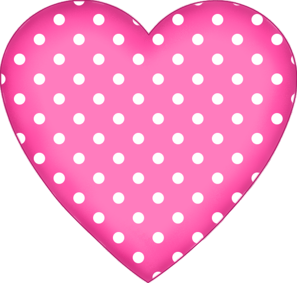 Free Valentine"s Day Graphics Free Picture, Clip Art - Pink Polka Dot Heart - Png Download (600x571), Png Download