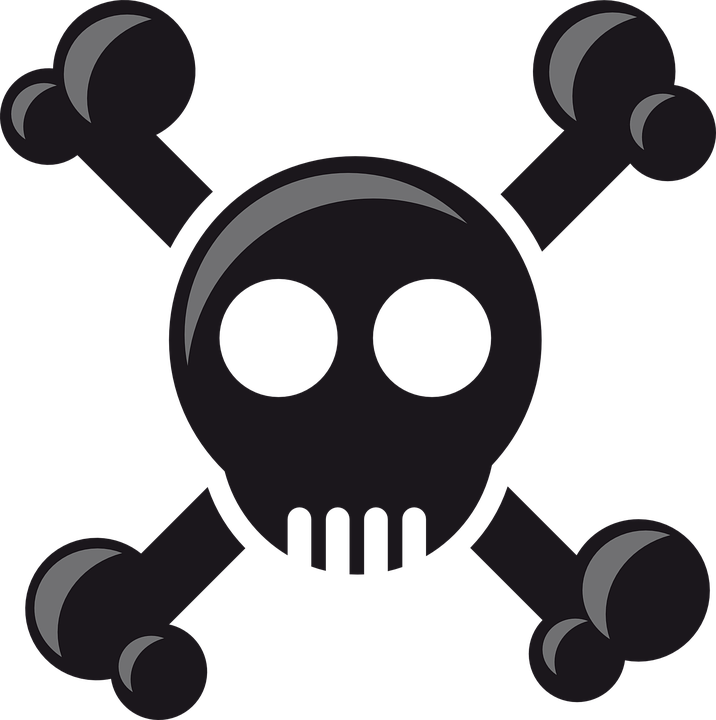 Black Skull Cartoon Clipart (594x597), Png Download