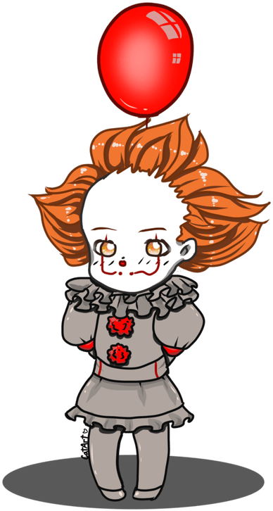 Drawing Clowns Cute - Cute Pennywise Drawings Clipart (600x741), Png Download