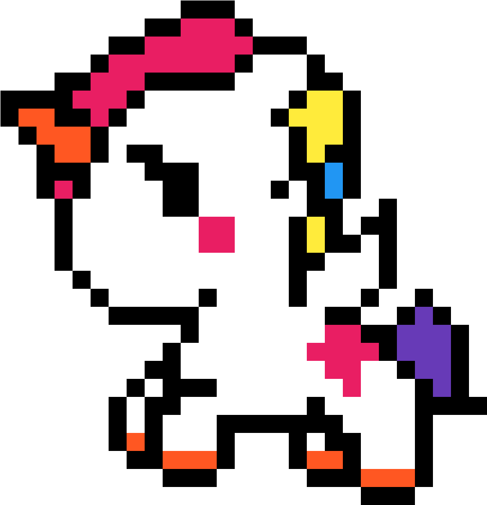 Banner Library Stock Tokidoki Unicornio Transprent - Pixel Art Unicornio Facil Clipart (1000x1037), Png Download