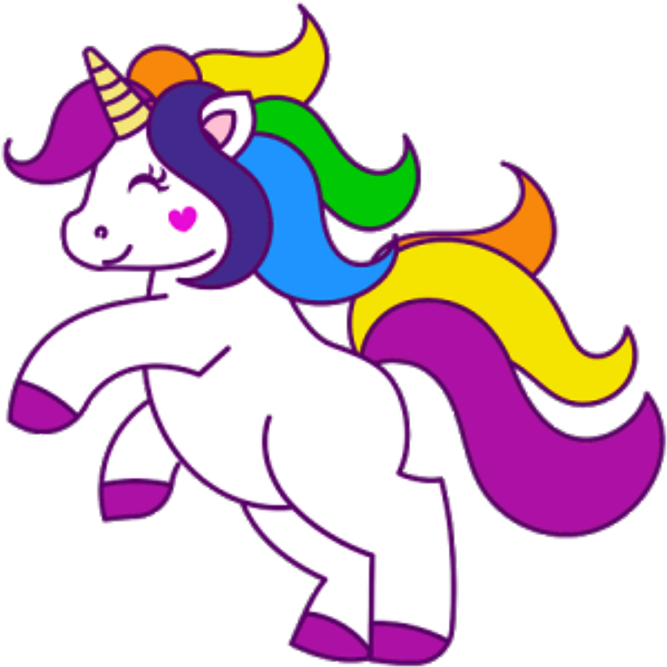 Unicorn Clipart Unicornio - Happy Unicorn Coloring Pages - Png Download (969x969), Png Download