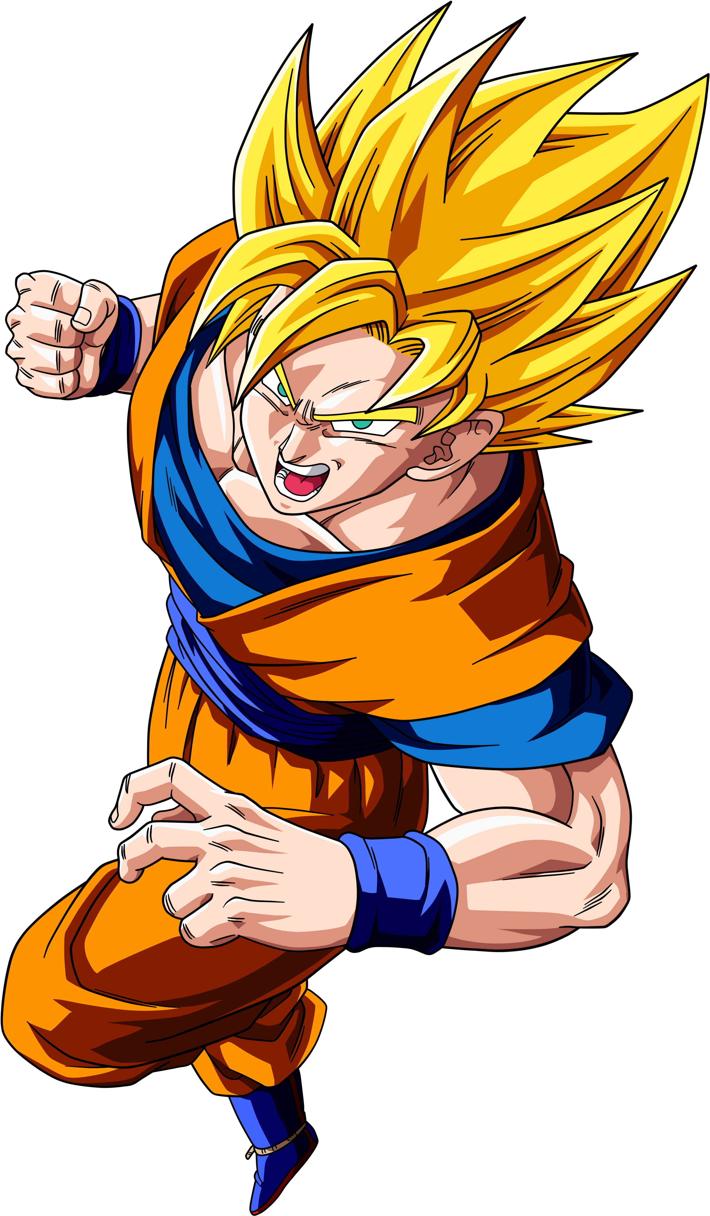 Clip Art Dragon Ball Goku Png Clipart Mart - Ssj Goku Buu Saga Transparent Png (2315x3965), Png Download