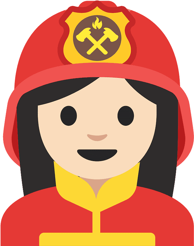 Woman Firefighter Emoji Clipart - Emoji Firefighter Transparent Background - Png Download (800x800), Png Download