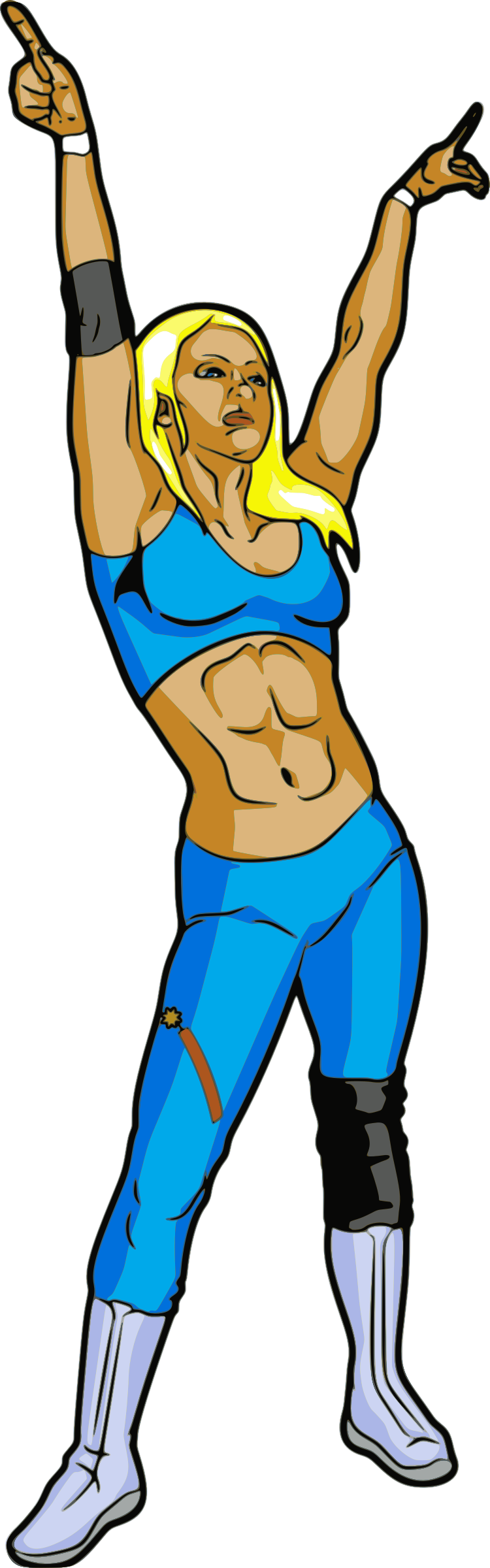 Clipart Female Professional Wrestler - Woman Wrestler Clipart - Png Download (750x2400), Png Download
