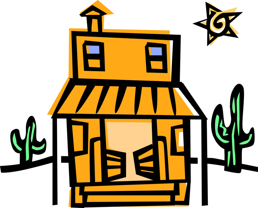 Vector Illustration Of American Old West Western Saloon - Old West Clipart - Png Download (869x700), Png Download