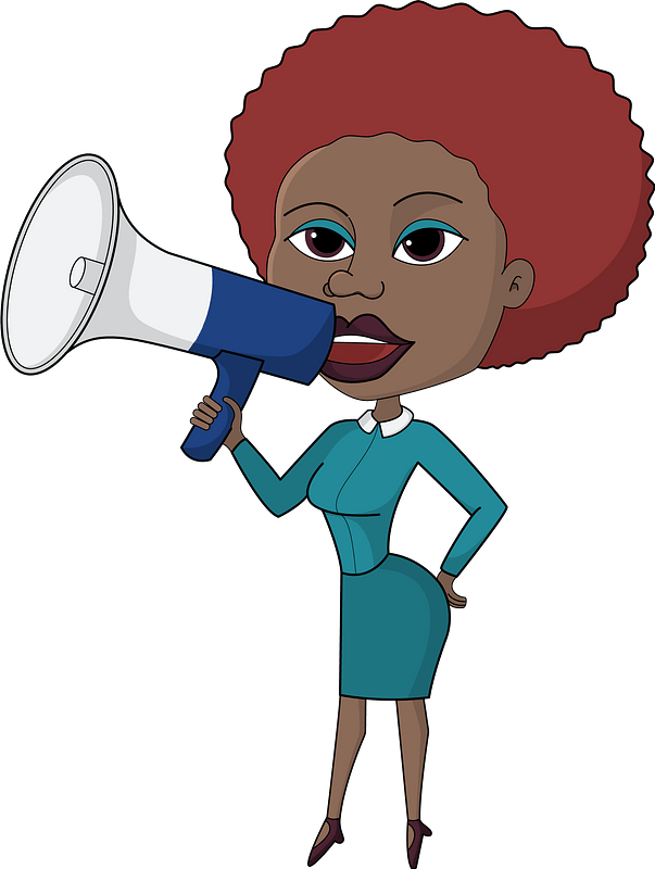 Business Woman With Megaphone Clipart - Clip Art - Png Download (603x800), Png Download