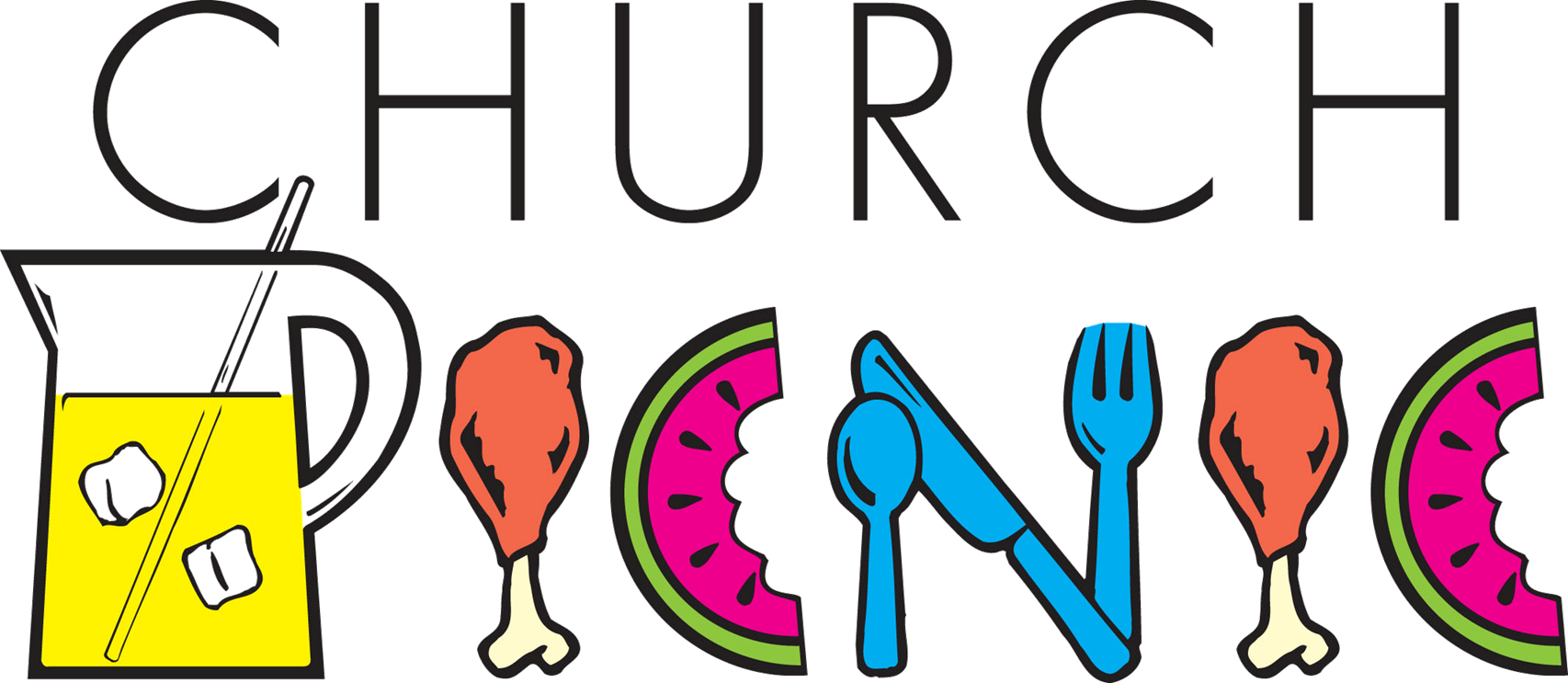 Christian Parish Clip Art - Church Picnic Clipart Free - Png Download (1706x743), Png Download